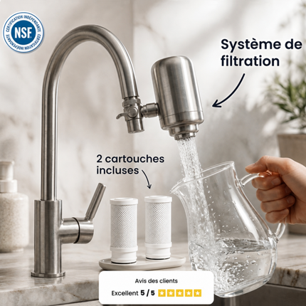 Système de Filtration pour Robinet Clairiva + 2 cartouches filtrantes